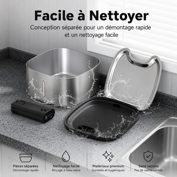 Fontaine à Eau Inox Sans Fil  — avec Capteur de Présence